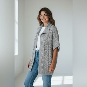 Moda International 100% Cotton Tan
Open Cardigan Sweater